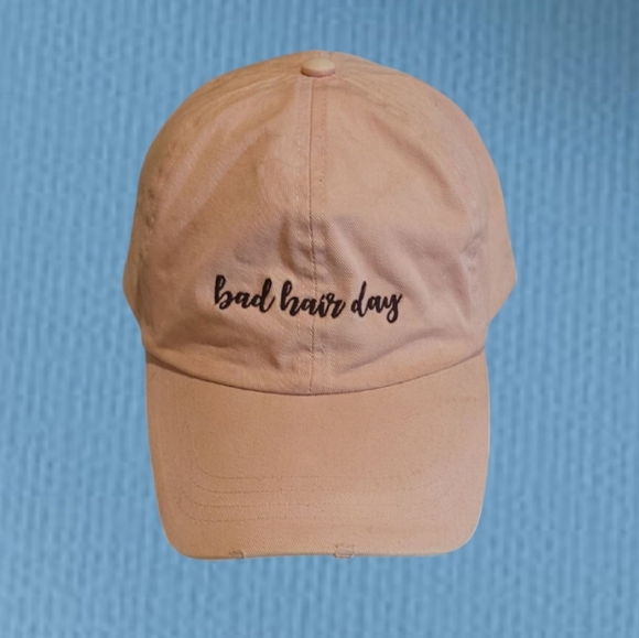 BLIND BARBER BAD HAIR DAY - TAN DAD HAT CAP ONE SIZE FITS MOST UNISEX DISTRESSED - Picture 1 of 7